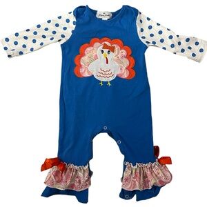 6-12 month Marie Nicole Thanksgiving Romper.